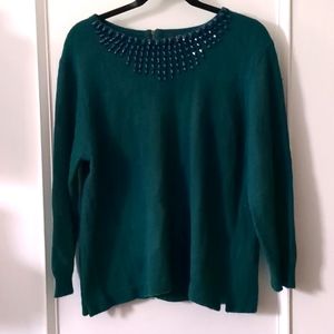 J.Crew jeweled neck collar sweater